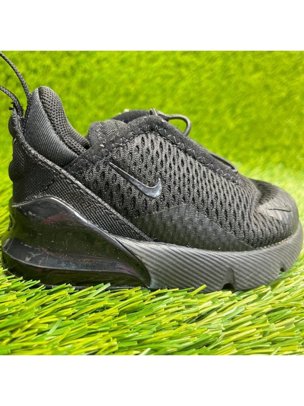 Nike Air Max 270 Toddler Size 5C Triple Black Athletic Running Shoes Sneakers